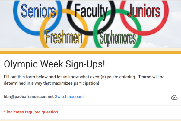 UPDATED: Olympic Day Sign-ups are LIVE and ready for Bruins to show Padua what they’re made of